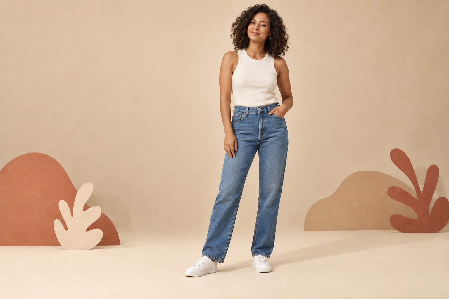 Look casual com jeans e regata clara