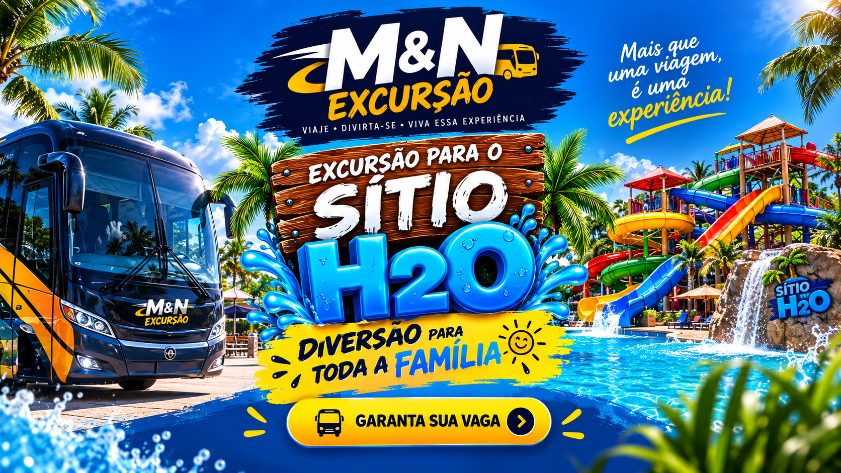 Excursão M&N para o Sítio H2O, diversão para toda a família